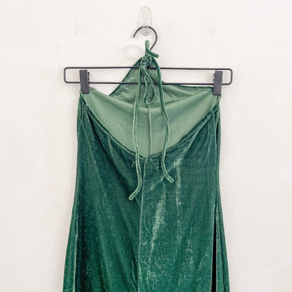 Reformation Nyla Velvet Dress Green XS - Picture 9 of 11